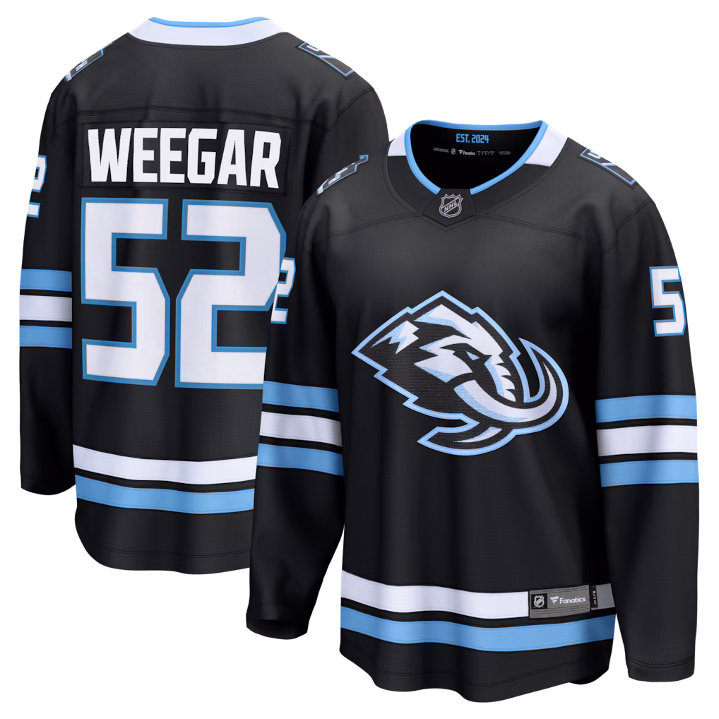 Men's Utah Mammoth MacKenzie Weegar Fanatics Black Home Breakaway Jersey - Ujersey NHL