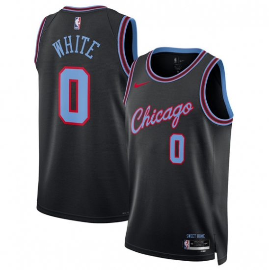 Men's Chicago Bulls #0 Coby White Black 2025-26 City Edition Swingman Stitched Basketball Jersey - Ujersey