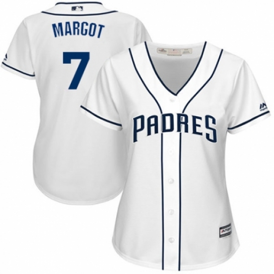 Women's Majestic San Diego Padres #7 Manuel Margot Authentic White Home Cool Base MLB Jersey - Ujersey