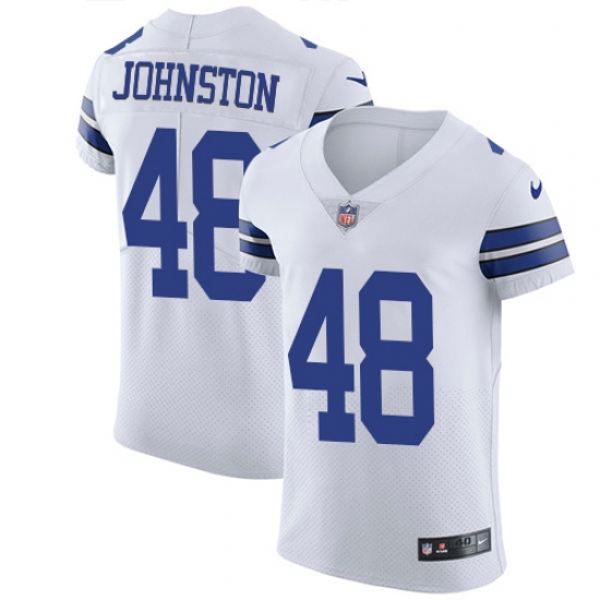 Men's Nike Dallas Cowboys #48 Daryl Johnston Elite White NFL Jersey - Ujersey