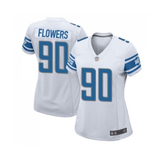 Women's Detroit Lions #90 Trey Flowers Game White Football Jersey - Ujersey