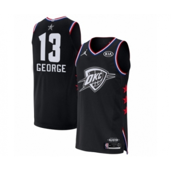 Men's Jordan Oklahoma City Thunder #13 Paul George Authentic Black 2019 All-Star Game Basketball Jersey - Ujersey