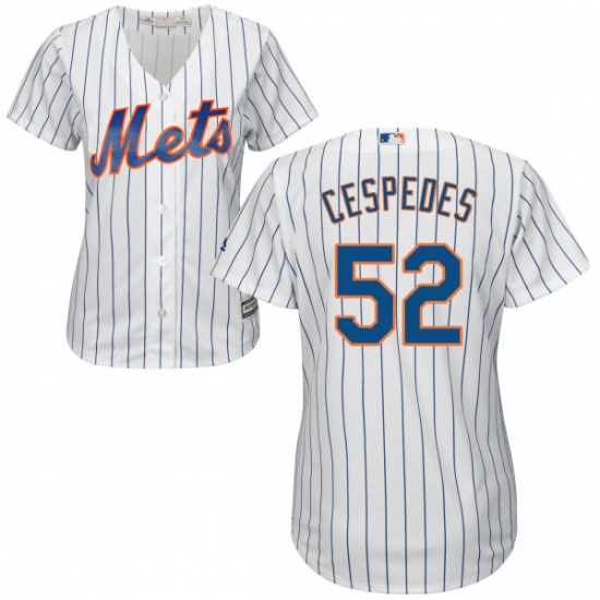 Women's Majestic New York Mets #52 Yoenis Cespedes Replica White Home Cool Base MLB Jersey