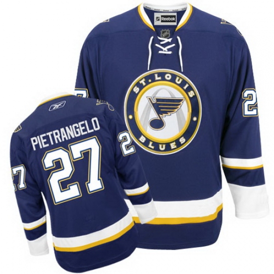 Men's Reebok St. Louis Blues #27 Alex Pietrangelo Authentic Navy Blue Third NHL Jersey - Ujersey