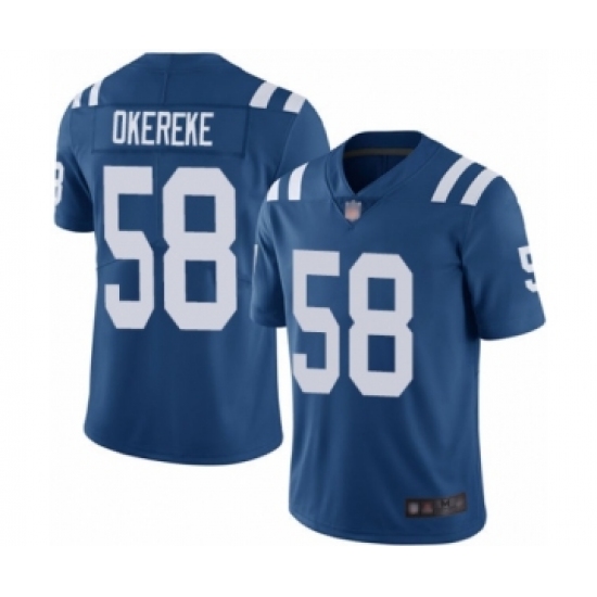 Men's Indianapolis Colts #58 Bobby Okereke Royal Blue Team Color Vapor Untouchable Limited Player Football Jersey - Ujersey