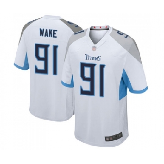 Men's Tennessee Titans #91 Cameron Wake Game White Football Jersey - Ujersey