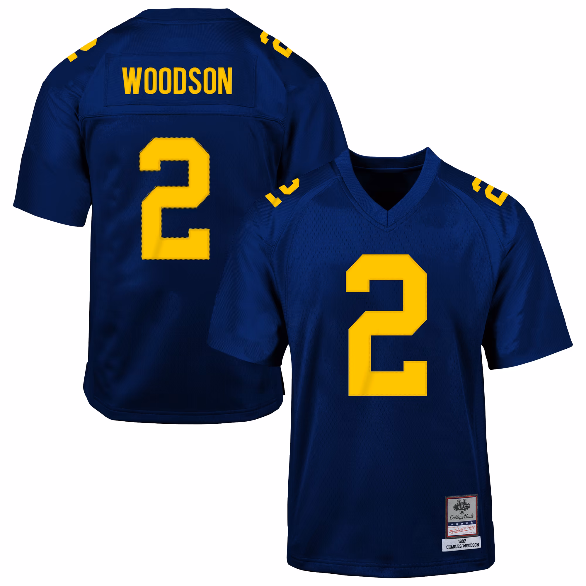 Youth Mitchell & Ness Charles Woodson Navy Michigan Wolverines 1997 Throwback Football Jersey - Ujersey