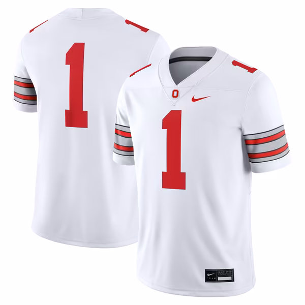 Men's Nike #1 White Ohio State Buckeyes Road Game Football Jersey - Ujersey