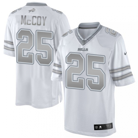 Men's Nike Buffalo Bills #25 LeSean McCoy Limited White Platinum NFL Jersey - Ujersey