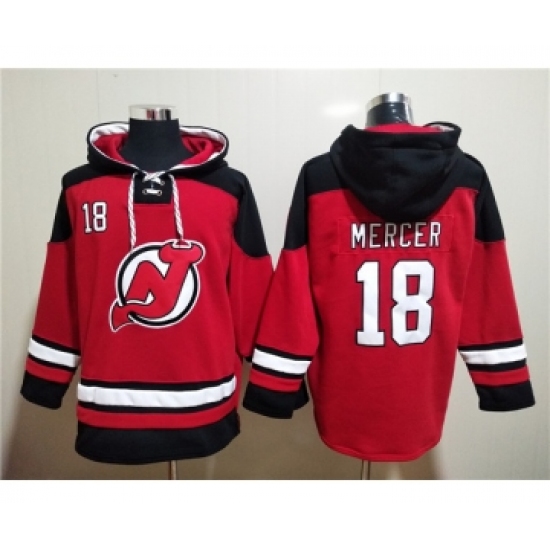 Men's New Jersey Devils #18 Dawson Mercer Red Ageless Must-Have Lace-Up Pullover Hoodie - Ujersey