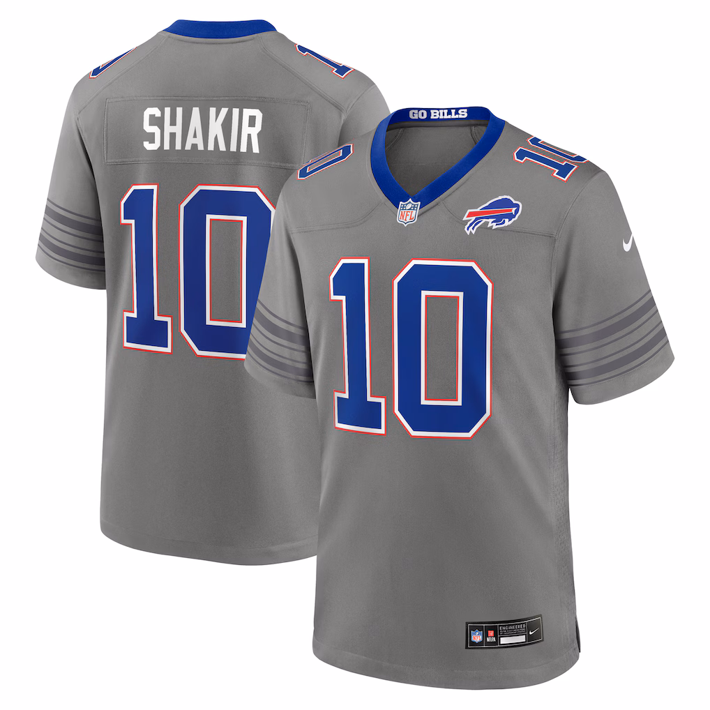 Men's Buffalo Bills Khalil Shakir Nike Gray Nickel City Game Jersey - Ujersey