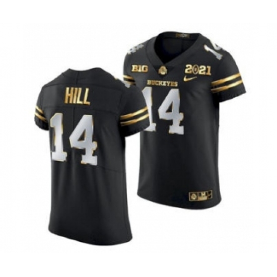 Men's Ohio State Buckeyes K.J. Hill 2021 Football Playoff Black Gold Jersey