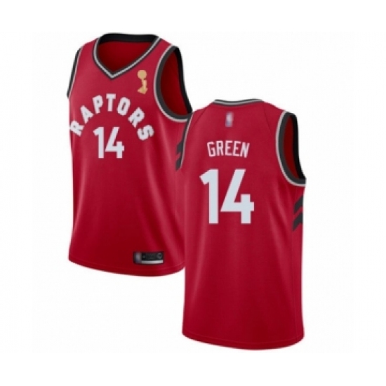 Men's Toronto Raptors #14 Danny Green Swingman Red 2019 Basketball Finals Champions Jersey - Icon Edition - Ujersey