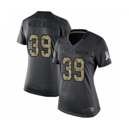 Women's Buffalo Bills #39 Levi Wallace Limited Black 2016 Salute to Service Football Jersey - Ujersey