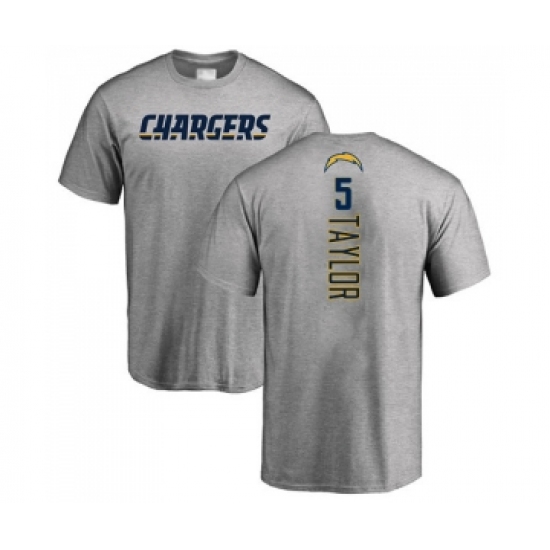 Football Los Angeles Chargers #5 Tyrod Taylor Ash Backer T-Shirt - Ujersey