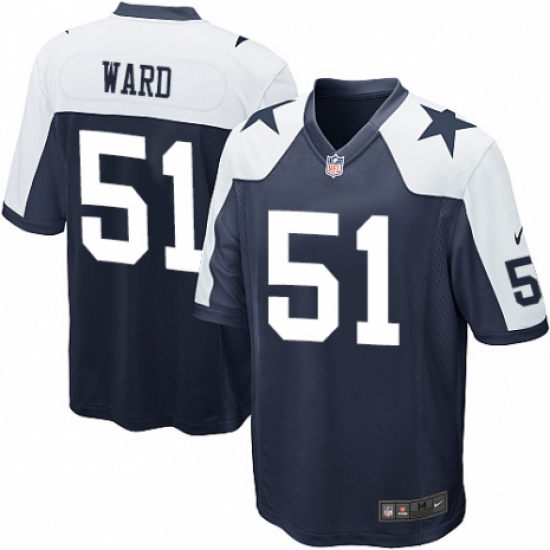 Men's Nike Dallas Cowboys #51 Jihad Ward Game Navy Blue Throwback Alternate NFL Jersey - Ujersey