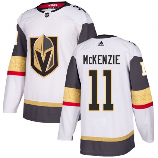 Men's Adidas Vegas Golden Knights #11 Curtis McKenzie Authentic White Away NHL Jersey - Ujersey