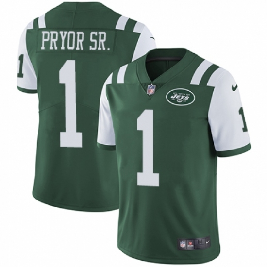 Youth Nike New York Jets #1 Terrelle Pryor Sr. Green Team Color Vapor Untouchable Elite Player NFL Jersey - Ujersey