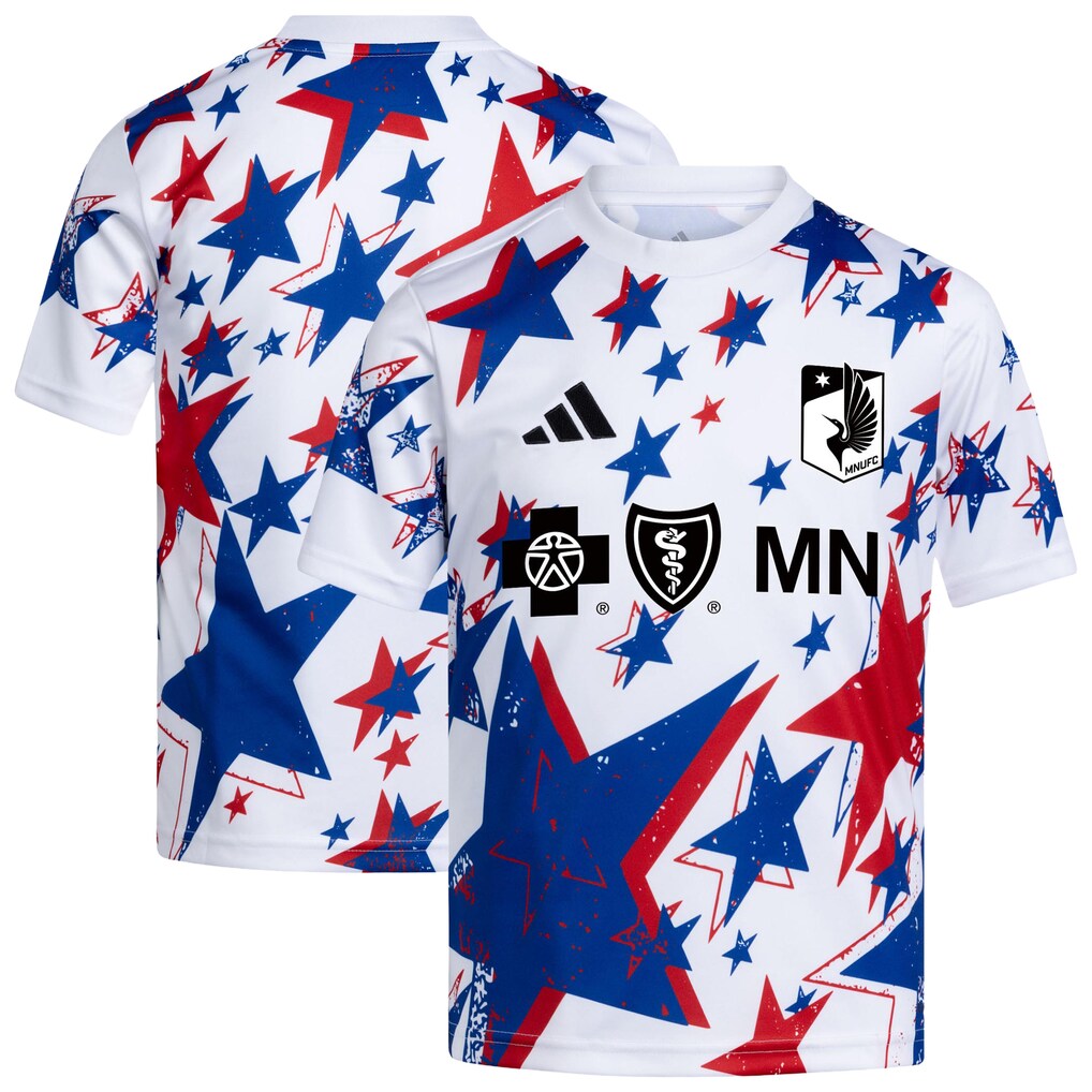 Youth Minnesota United FC adidas White 2026 Americana Pre-Match Jersey - Ujersey