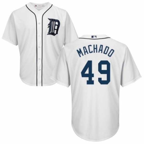 Youth Majestic Detroit Tigers #49 Dixon Machado Replica White Home Cool Base MLB Jersey - Ujersey