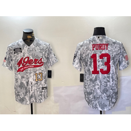 Men's San Francisco 49ers #13 Brock Purdy Arctic Camo 2024 Salute to Service Stitched Baseball Jerseys - Ujersey