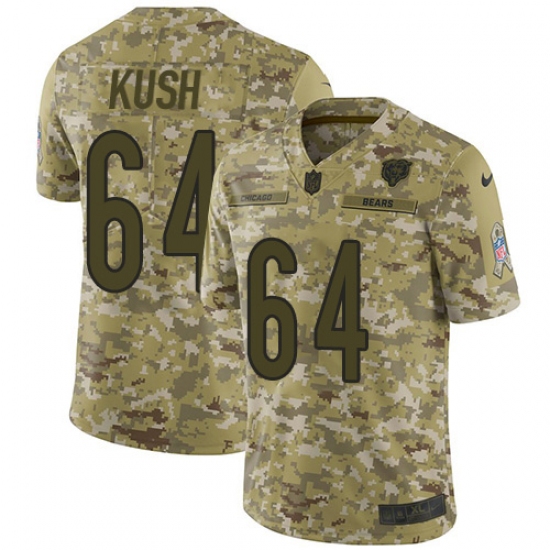 Men's Nike Chicago Bears #64 Eric Kush Limited Camo 2018 Salute to Service NFL Jersey - Ujersey