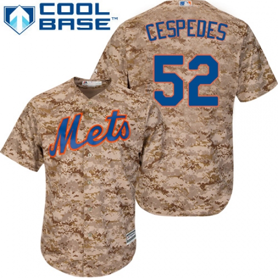 Men's Majestic New York Mets #52 Yoenis Cespedes Replica Camo Alternate Cool Base MLB Jersey - Ujersey