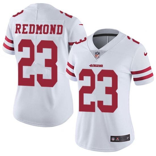 Women's Nike San Francisco 49ers #23 Will Redmond White Vapor Untouchable Limited Player NFL Jersey - Ujersey