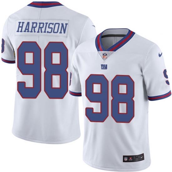 Youth Nike New York Giants #98 Damon Harrison Limited White Rush Vapor Untouchable NFL Jersey - Ujersey