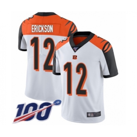 Men's Cincinnati Bengals #12 Alex Erickson White Vapor Untouchable Limited Player 100th Season Football Jersey - Ujersey