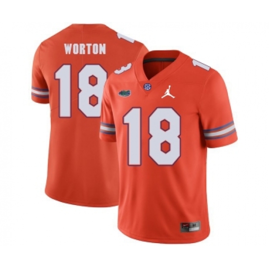 Florida Gators 18 C.J. Worton Orange College Football Jersey - Ujersey