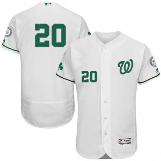 Men's Majestic Washington Nationals #20 Daniel Murphy White Celtic Flexbase Authentic Collection MLB Jersey