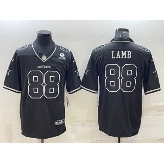 Men's Dallas Cowboys #88 CeeDee Lamb Black With 1960 Patch Limited Stitched Football Jersey - Ujersey