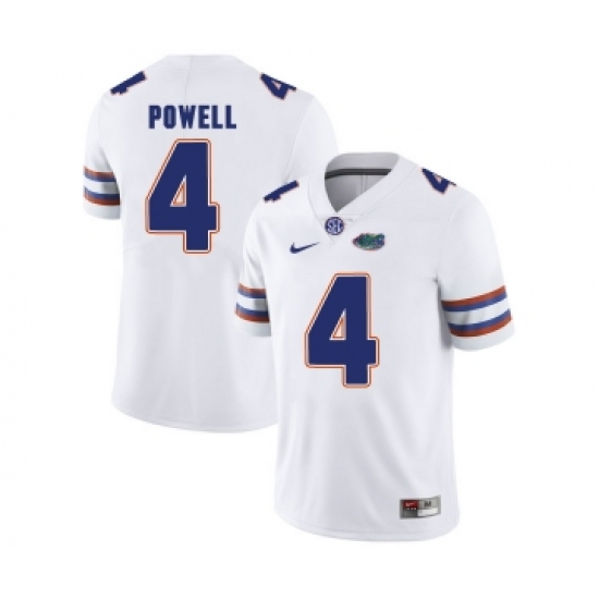 Florida Gators 4 Brandon Powell White College Football Jersey - Ujersey
