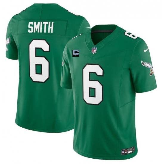 Men's Philadelphia Eagles #6 DeVonta Smith Green 2023 F.U.S.E. With 1-Star C Vapor Vapor Untouchable Limited Football Stitched Jersey - Ujersey