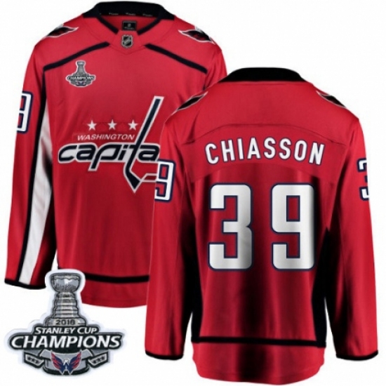 Youth Washington Capitals #39 Alex Chiasson Fanatics Branded Red Home Breakaway 2018 Stanley Cup Final Champions NHL Jersey - Ujersey