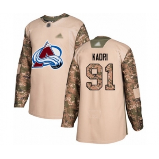 Youth Colorado Avalanche #91 Nazem Kadri Authentic Camo Veterans Day Practice Hockey Jersey - Ujersey