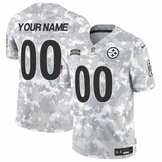 Men's Pittsburgh Steelers Active Player Custom 2024 F.U.S.E Arctic Camo Salute To Service Limited Stitched Football Jersey - Ujersey