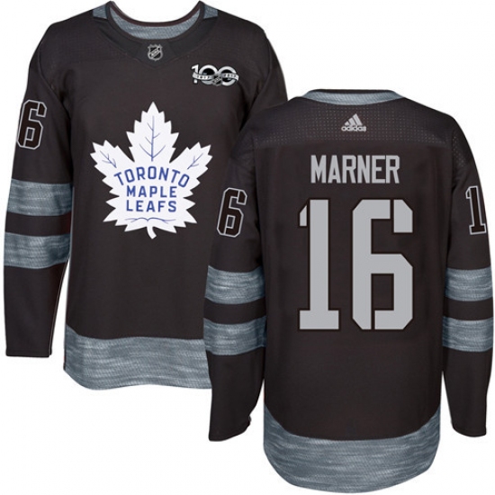 Men's Adidas Toronto Maple Leafs #16 Mitchell Marner Authentic Black 1917-2017 100th Anniversary NHL Jersey - Ujersey