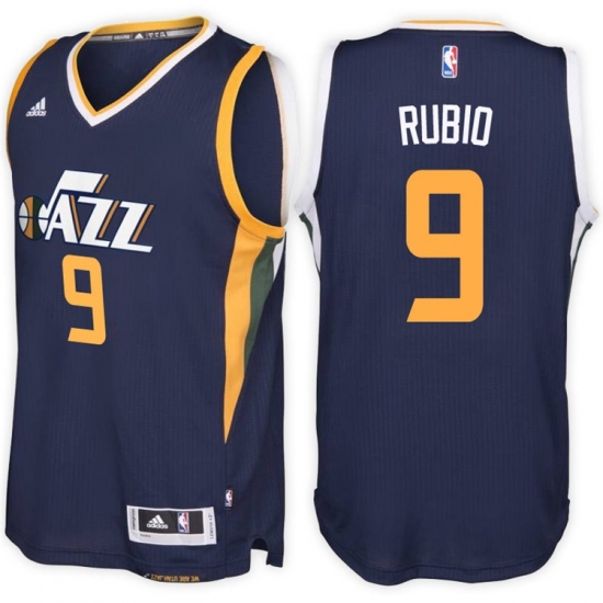 Utah Jazz #9 Ricky Rubio Road Navy New Swingman Stitched NBA Jersey - Ujersey
