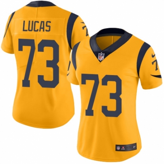 Women's Nike Los Angeles Rams #73 Cornelius Lucas Limited Gold Rush Vapor Untouchable NFL Jersey - Ujersey