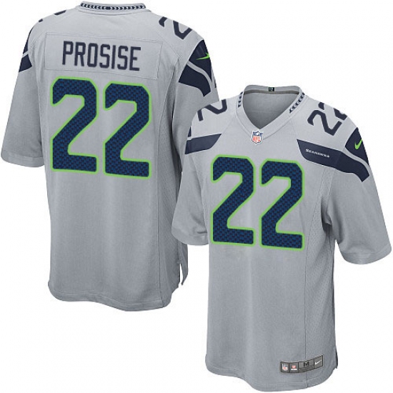 Men's Nike Seattle Seahawks #22 C. J. Prosise Game Grey Alternate NFL Jersey - Ujersey