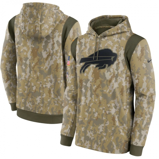 Men's Buffalo Bills Nike Camo 2021 Salute To Service Therma Performance Pullover Hoodie - Ujersey