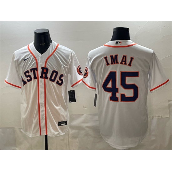 Men's Houston Astros #45 Tatsuya Imai White Cool Base Stitched Jersey - Ujersey