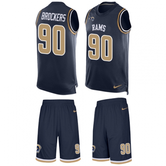 Men's Nike Los Angeles Rams #90 Michael Brockers Limited Navy Blue Tank Top Suit NFL Jersey - Ujersey