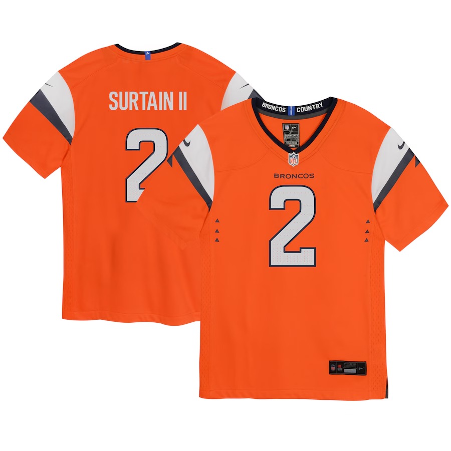 Toddler Denver Broncos Patrick Surtain II Nike Orange Mile High Collection Game Jersey - Ujersey
