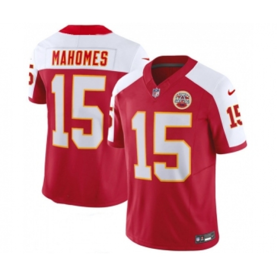 Men's Nike Kansas City Chiefs #15 Patrick Mahomes Red White 2023 F.U.S.E. Vapor Untouchable Limited Football Stitched Jersey - Ujersey