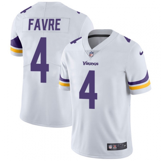 Youth Nike Minnesota Vikings #4 Brett Favre White Vapor Untouchable Limited Player NFL Jersey - Ujersey