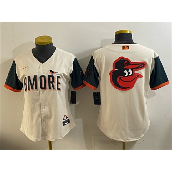 Youth Baltimore Orioles Team Big Logo Natural 2026 City Connect Stadium Stitched Baseball Jersey