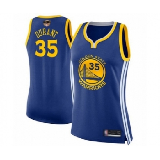 Women's Golden State Warriors #35 Kevin Durant Swingman Royal Blue 2019 Basketball Finals Bound Basketball Jersey - Icon Edition - Ujersey